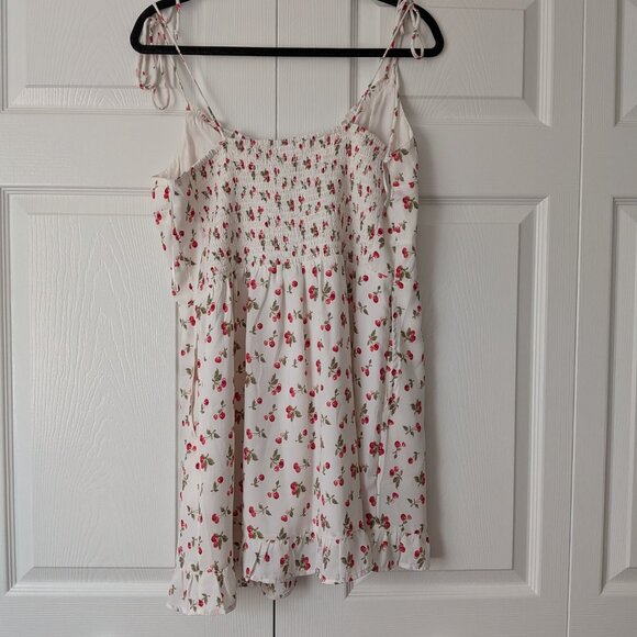 NWT | Abercrombie & Fitch | Cherry Mini Dress | White/Red | Size L - Picture 6 of 8